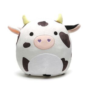 Colin The Brown Spotted Cow Plush Pillow - 12-inch 3D Cute Cow Print Pattern wi